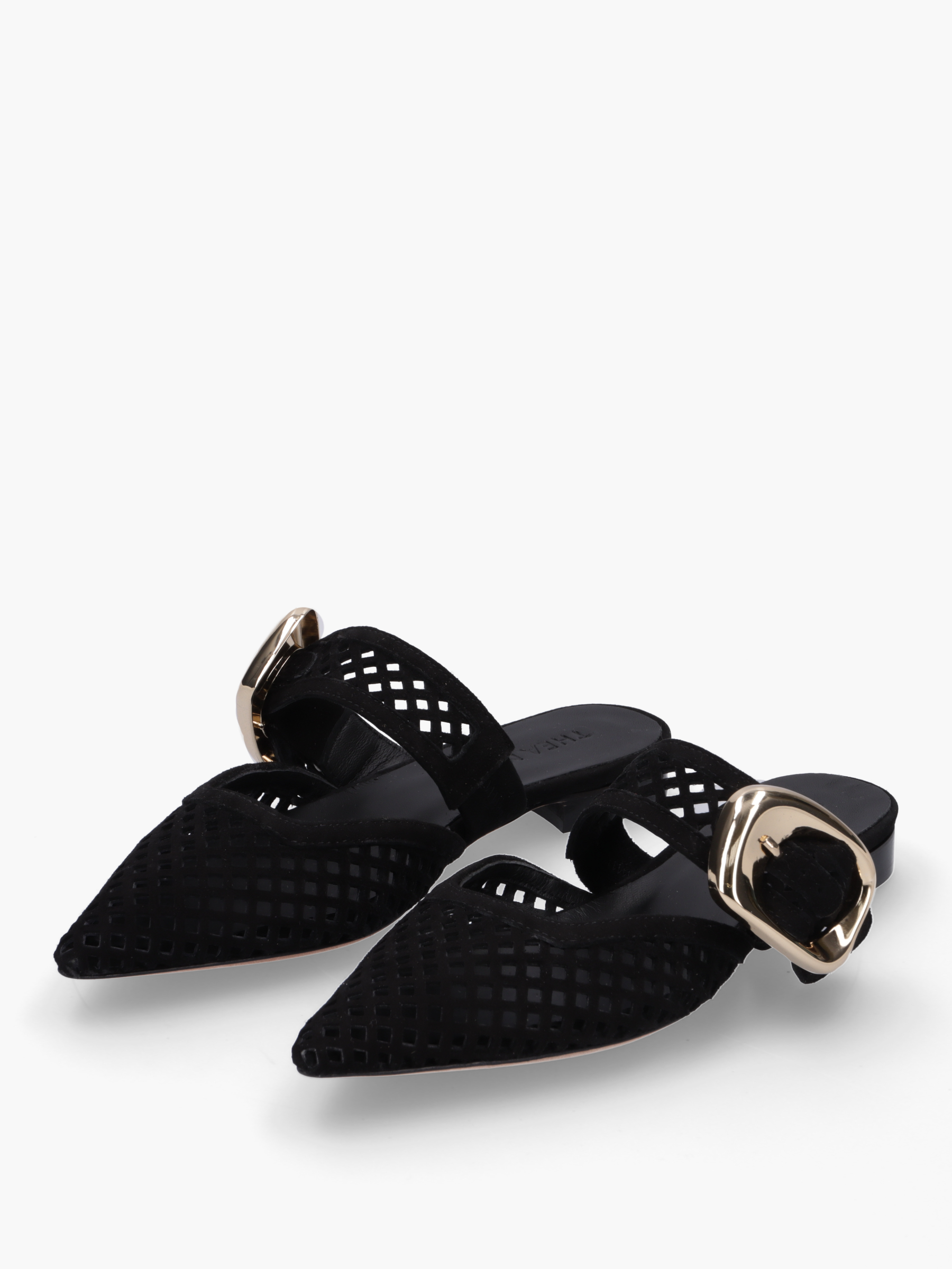 MIMI Veloursleder Schwarz, Bekleidung, Schuhwerk, Sandale