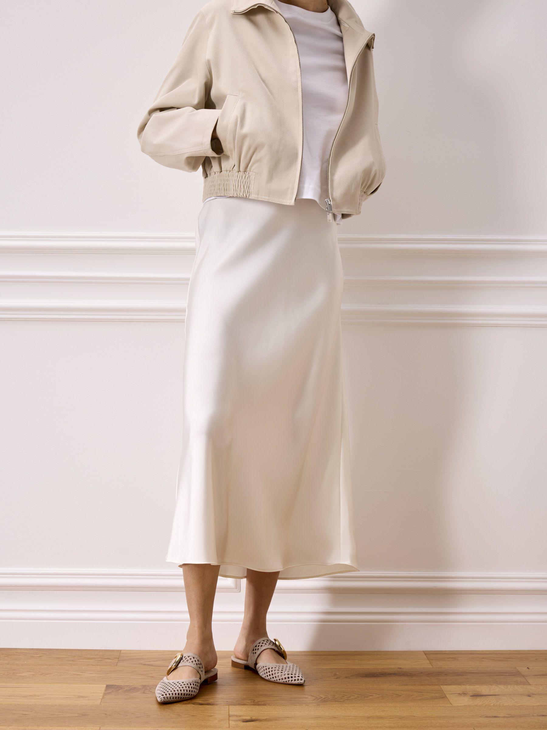 MIMI Veloursleder Beige, Bekleidung, Mantel, Rock, Bluse, Schuh