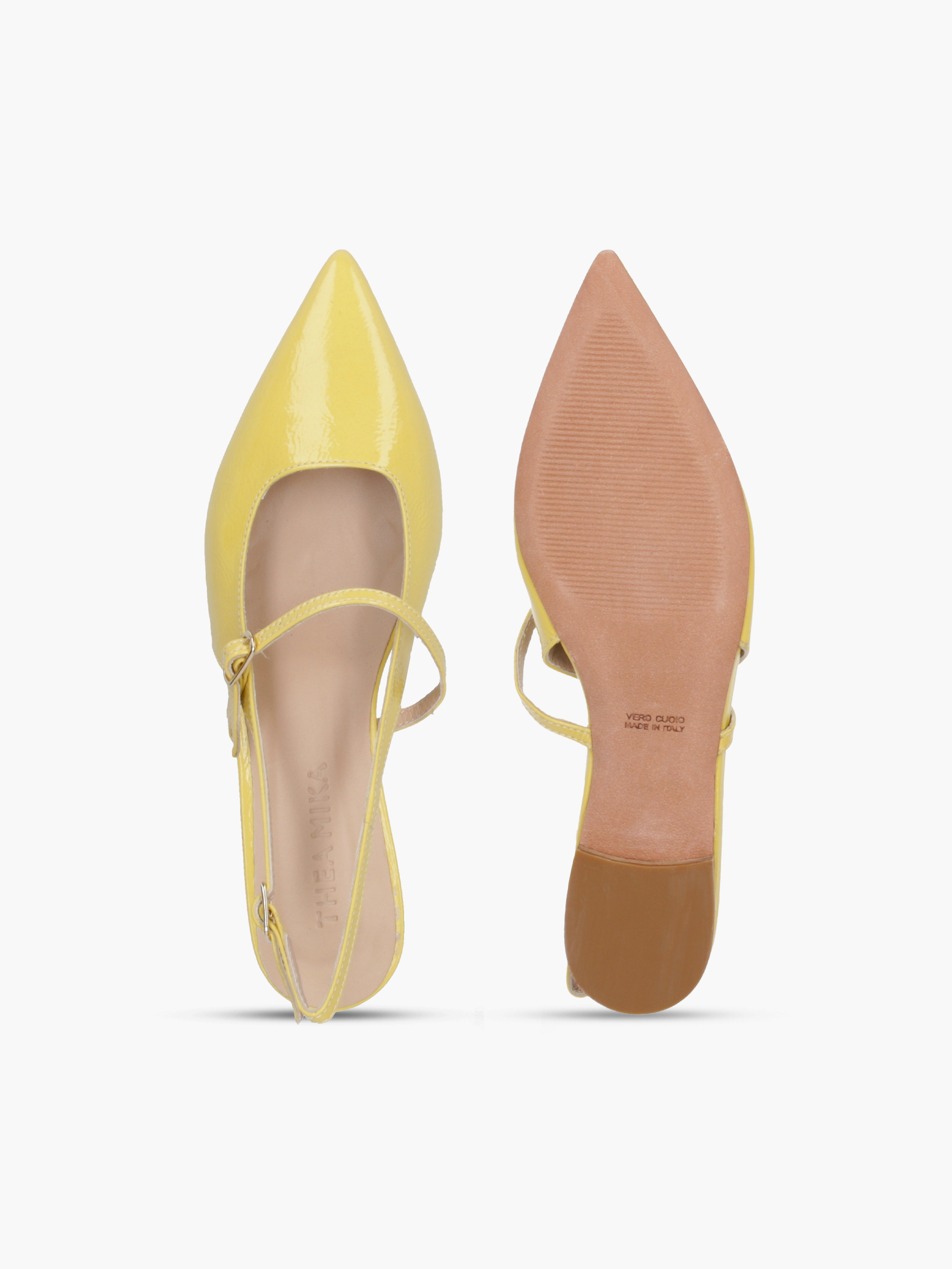 MEGUMI Lackleder Gelb, Bekleidung, Schuhwerk, Schuh, Hoher Absatz