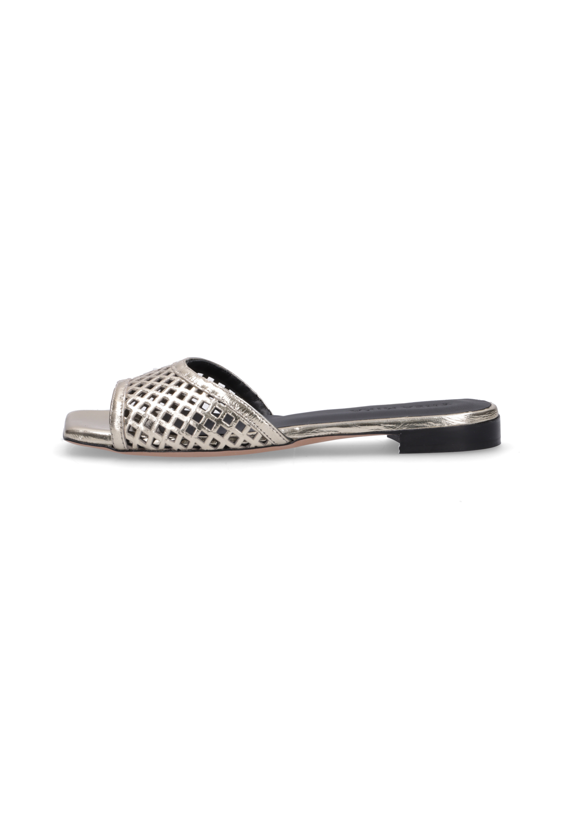 VIVIT-Metallic-Leder-Gold-TM01714-0036-0084-Thea-Mika_1_Z VIVIT Metallic-Leder Gold, Bekleidung, Schuhwerk, Sandale, Rauchrohr