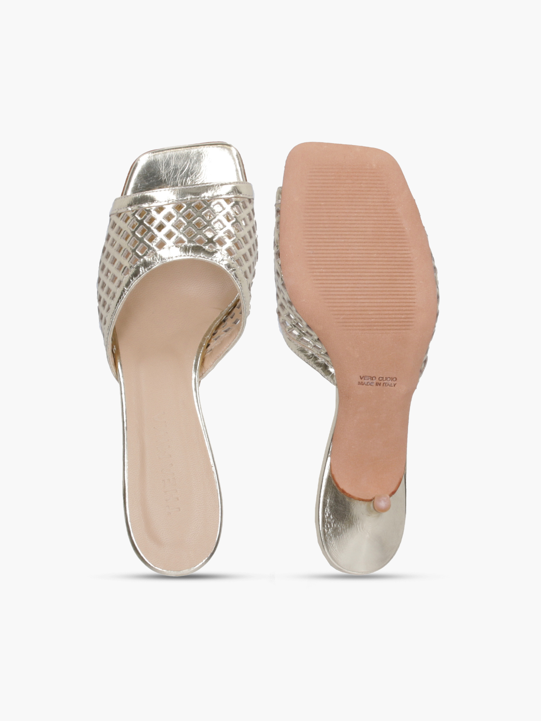 GINA-Metallic-Leder-Gold-TM0660M-0036-0084-Thea-Mika_6_BM GINA Metallic-Leder Gold, Bekleidung, Schuhwerk, Schuh, Hoher Absatz, Sandale