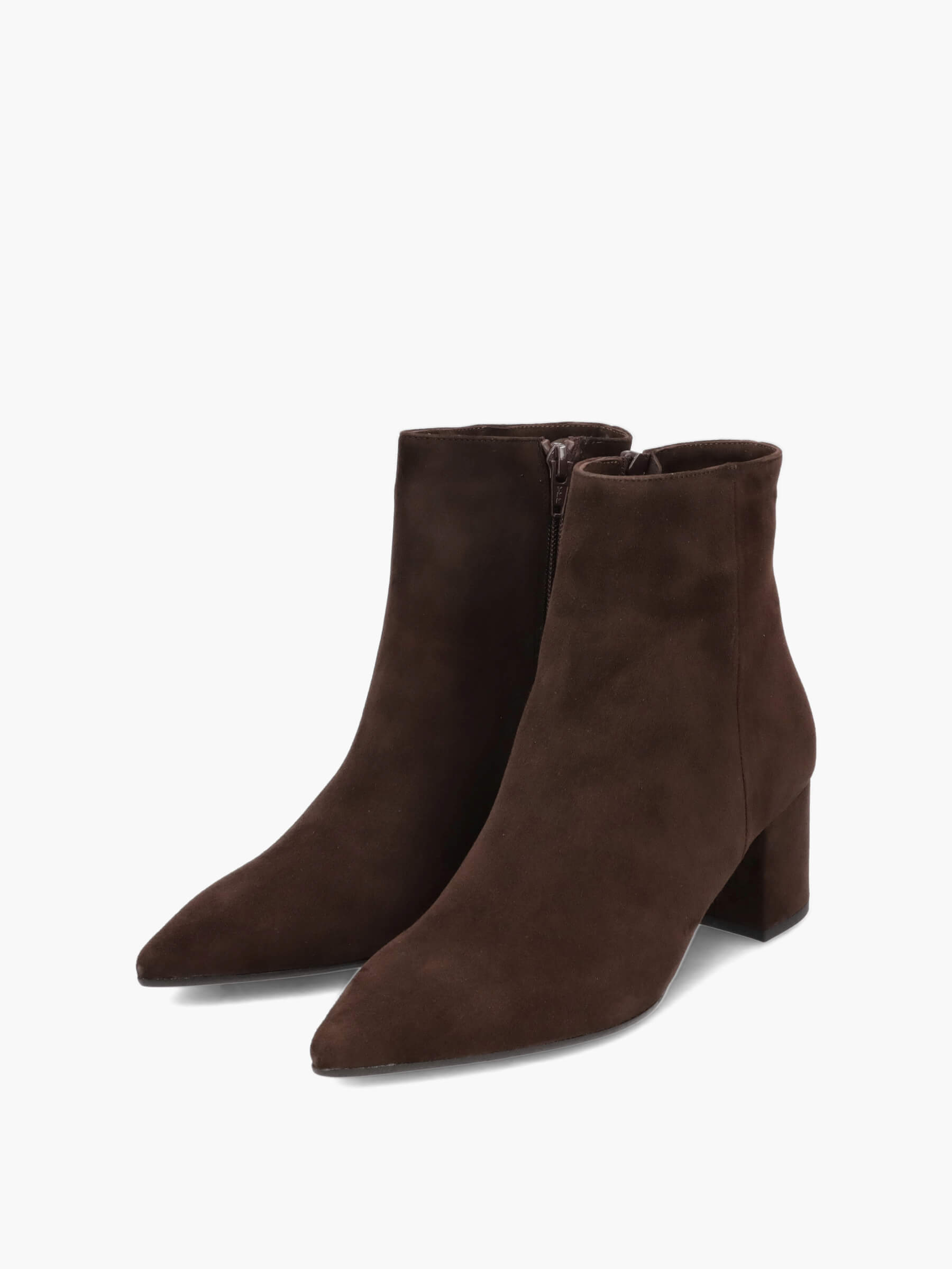 Stiefeletten dunkelbraun 50 mm, Wildleder, Kleidung, Schuhwerk, Schuh, Hoher Absatz