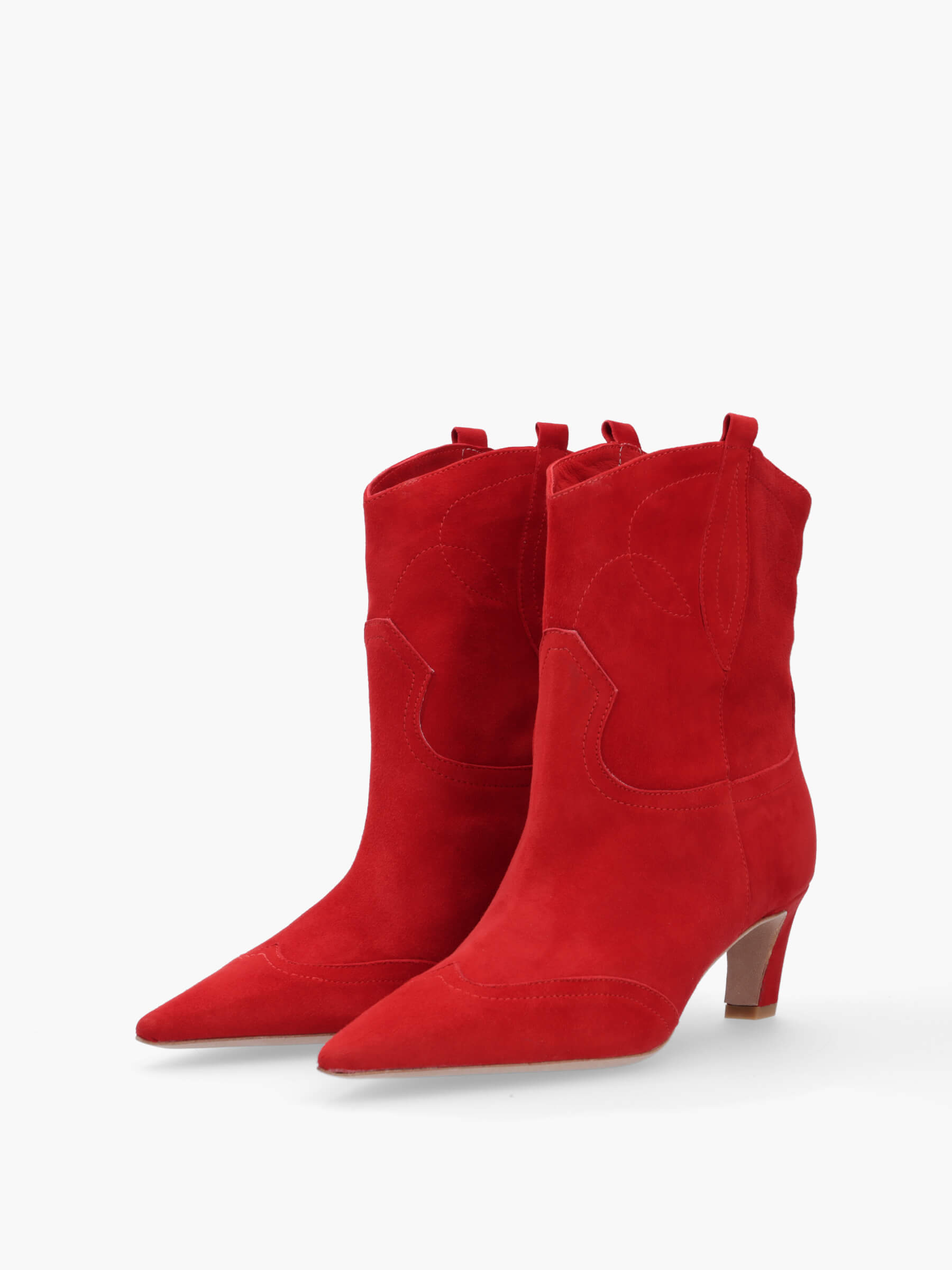 Cowboy-Boots-rot-50-mm-TMC452B-0010-0006-Thea-Mika_2_BM Cowboy boots rot 50 mm, Bekleidung, Schuhwerk, Hoher Absatz, Schuh, Wildleder