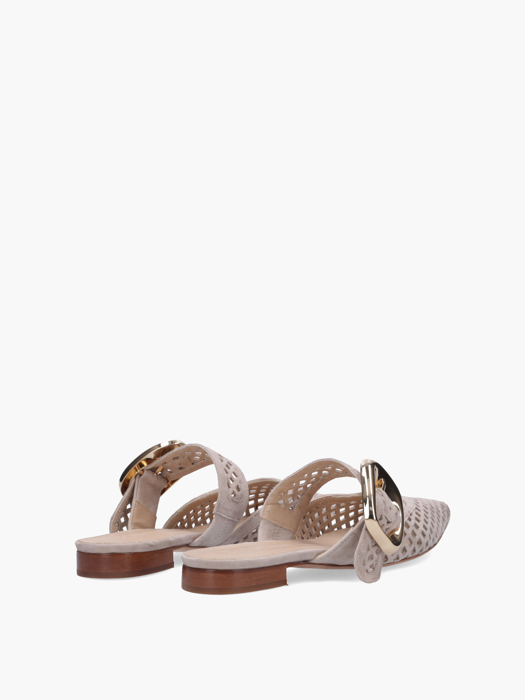 MIMI Veloursleder Beige, Bekleidung, Schuhwerk, Sandale