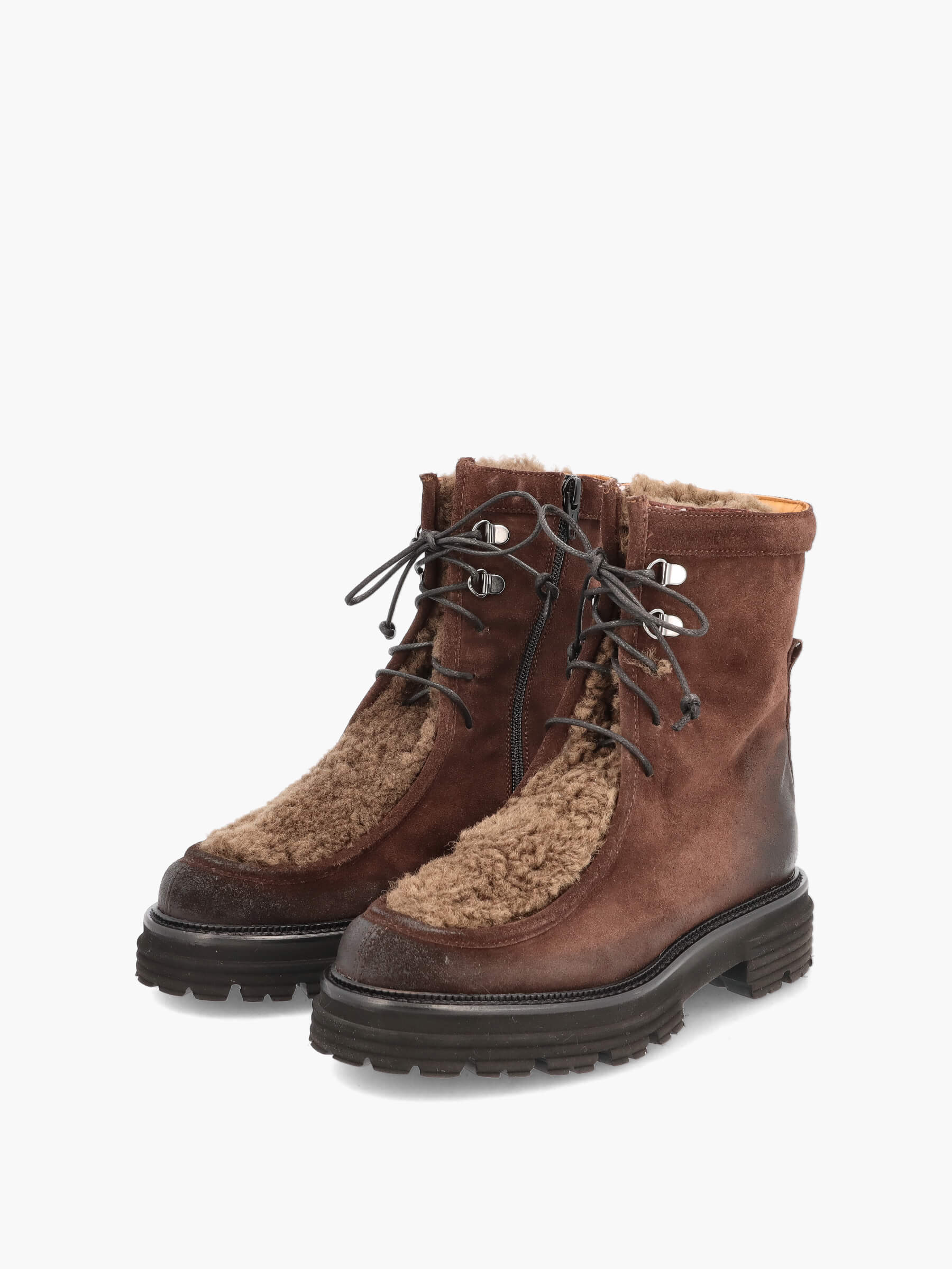 Lammfell Stiefeletten dunkelbraun, Bekleidung, Schuhwerk, Schuh