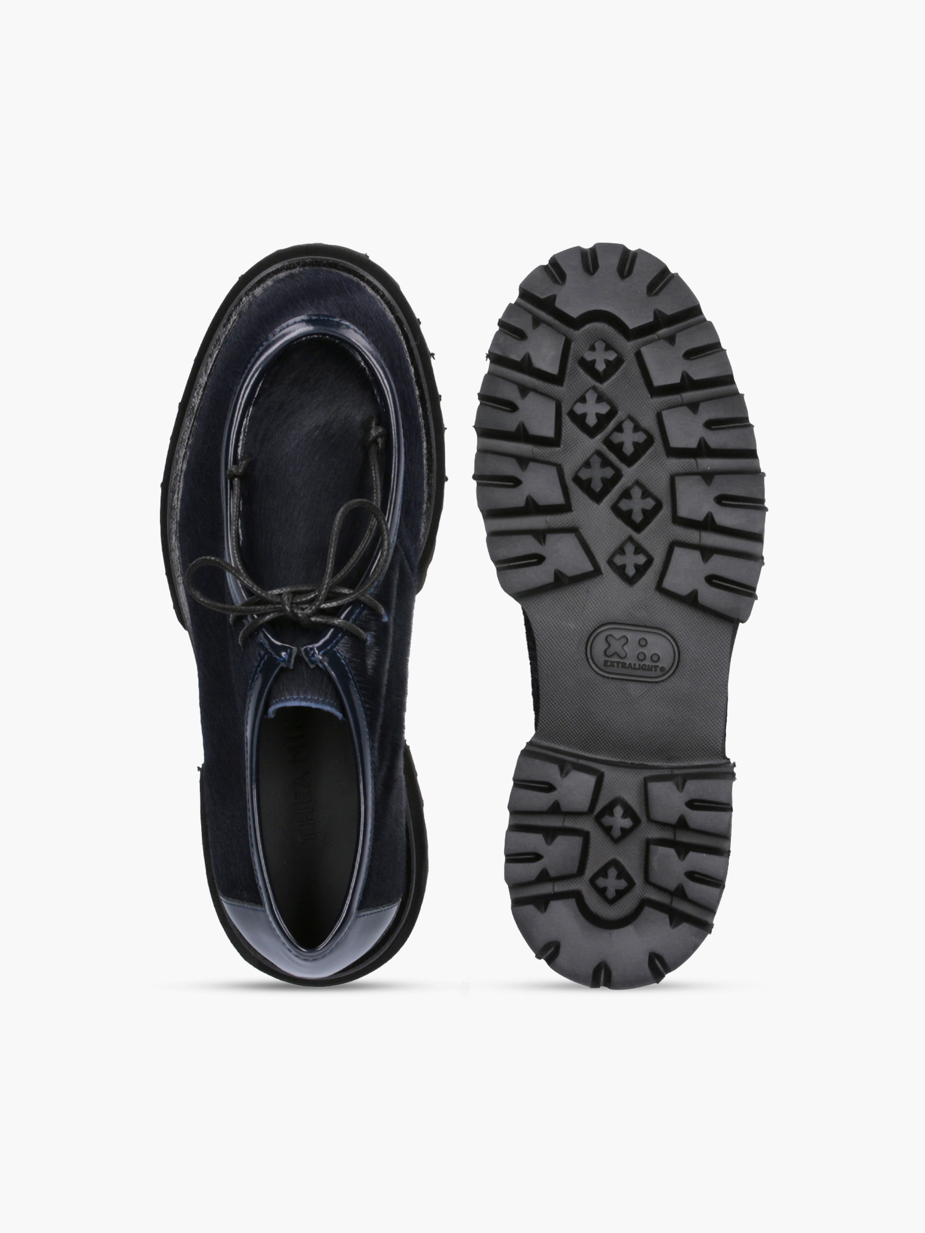 CHIEKO Kuhfell Dunkelblau, Bekleidung, Schuhwerk, Schuh, Sneaker, Sandale