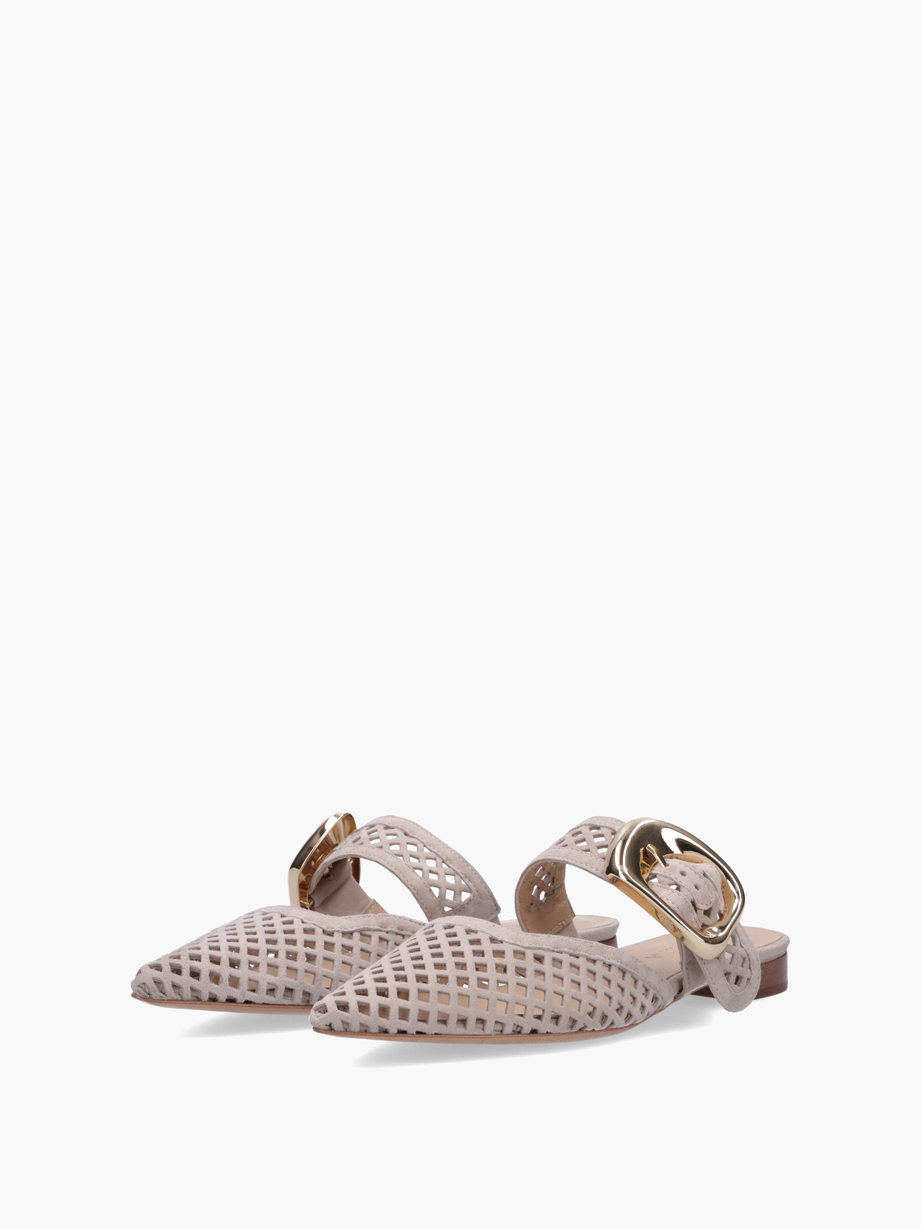 MIMI Veloursleder Beige, Bekleidung, Schuhwerk, Sandale